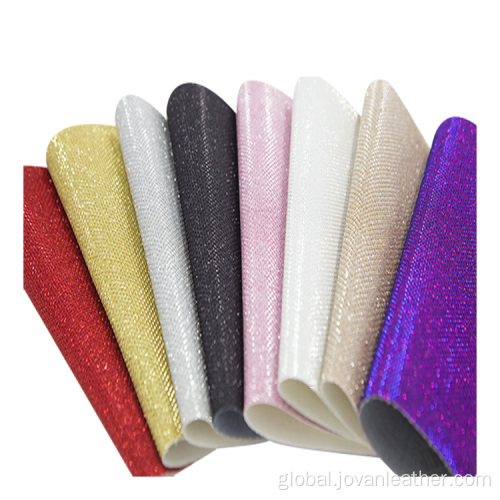 Artificial Faux PU PVC Leather Mesh surface chunky glitter PU faux leather Factory
